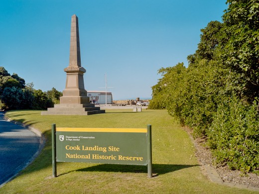 Cook Landing Site Monument from 1969 in Gisborne, Kaiti Beach.
