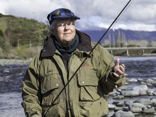 Gillian van Raalte, 70, Wellington, NZL, retired secretary, woodturner, fisher, Tongariro River, 2014-09-21
