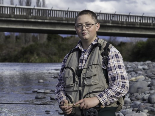 Max Nikore, 13, Turangi, NZL, student, Tongariro River, 2014-09-21